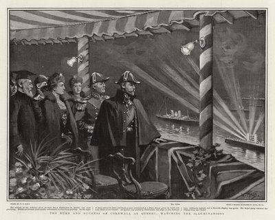 The Duke and Duchess of Cornwall at Quebec, watching the Illuminations by William T. Maud